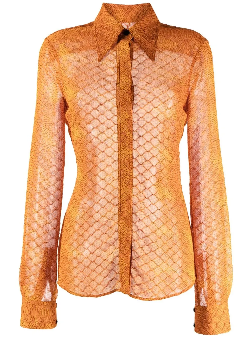 

Victoria Beckham snakeskin-print shirt - Orange