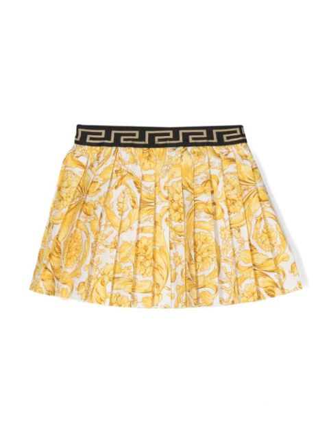 Versace Kids - baroque-print pleated skirt