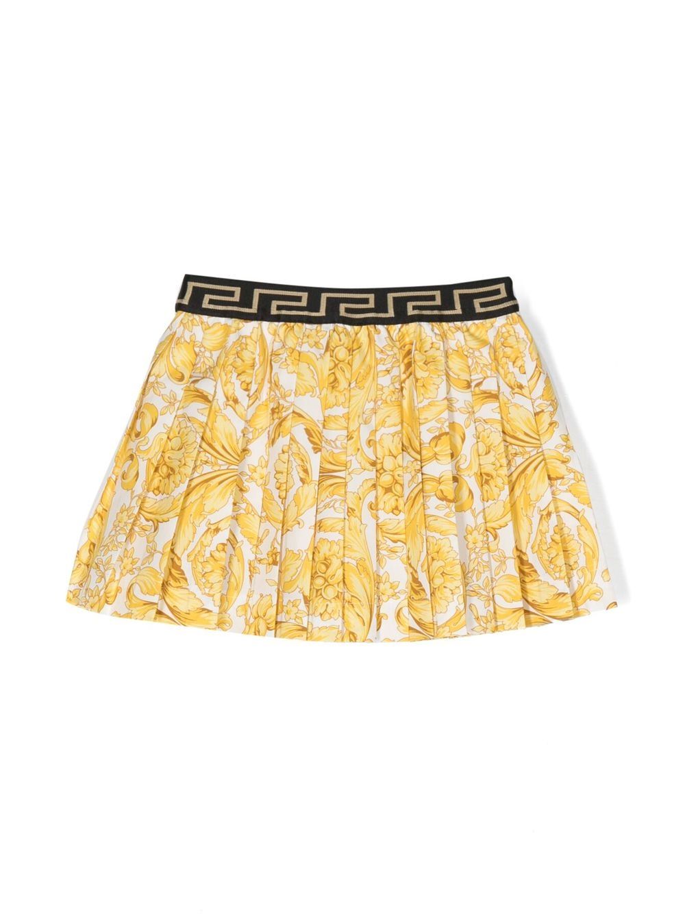 Versace Kids Plooirok met barokprint - Geel