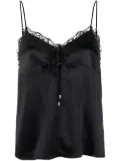PINKO lace-detail silk blend top - Black