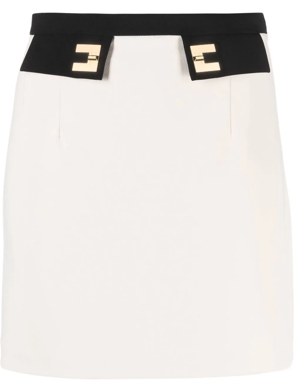 

Elisabetta Franchi logo-plaque miniskirt - Neutrals