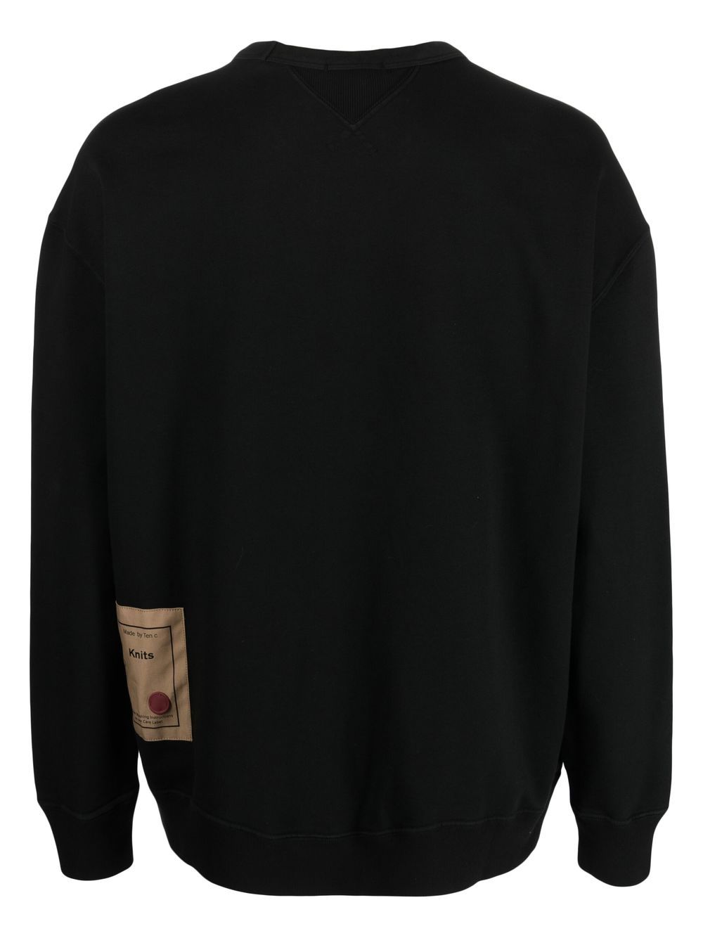 Ten C Sweater met logopatch - Zwart