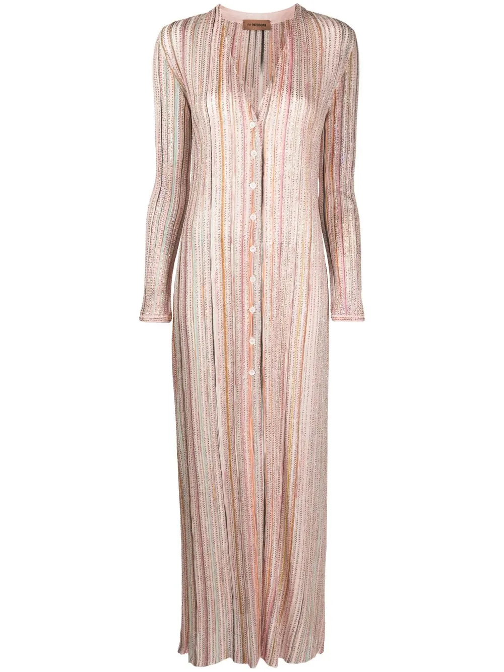 

Missoni striped knitted maxi dress - Pink