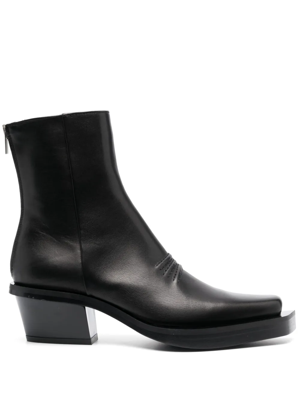 Alyx Black Leather Ankle Boots In Black