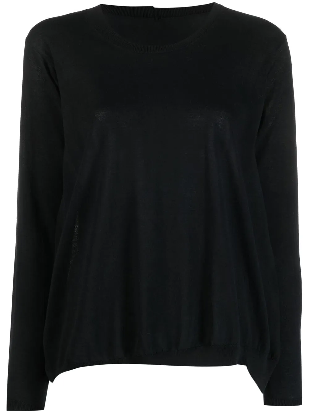 

Uma Wang raw-cut long-sleeved knitted top - Black