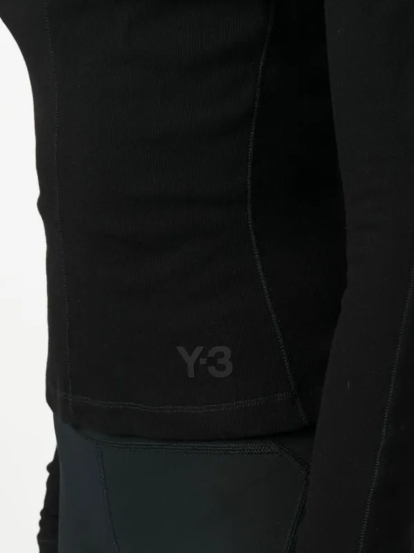 Y-3 logo-print long-sleeve Top | Black | FARFETCH