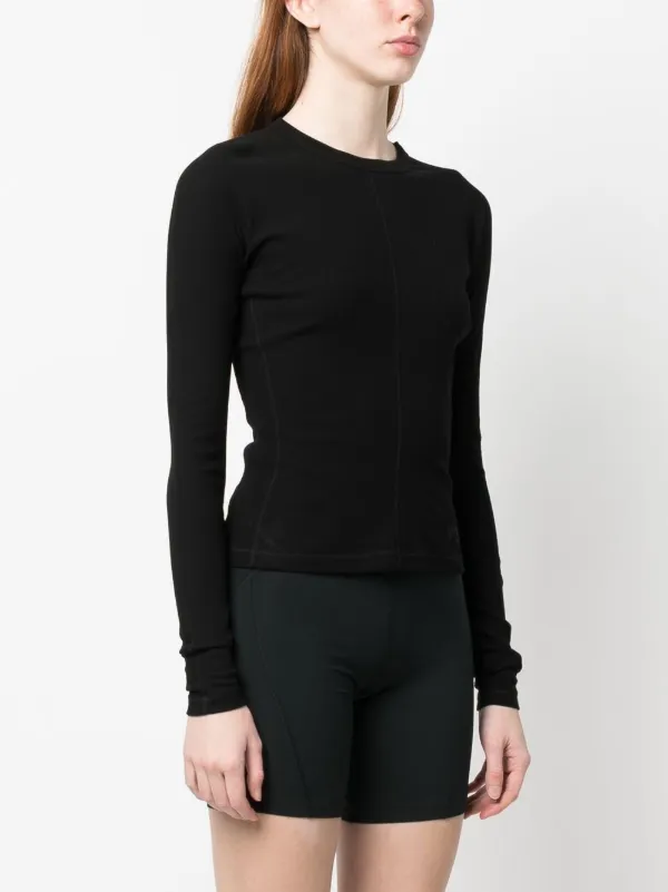 Y-3 logo-print long-sleeve Top | Black | FARFETCH