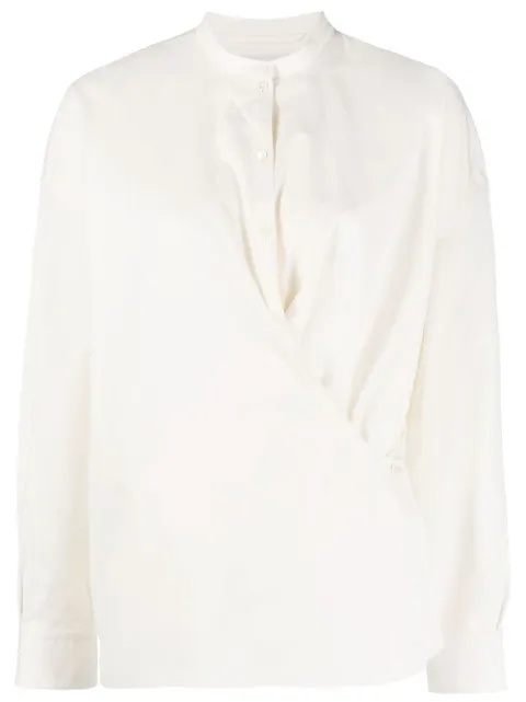 Lemaire wrap-design cotton blouse