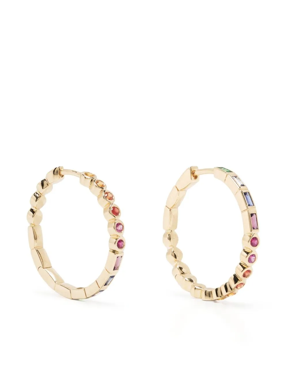 

Yvonne Léon small multi-crystal hoop earrings - Gold