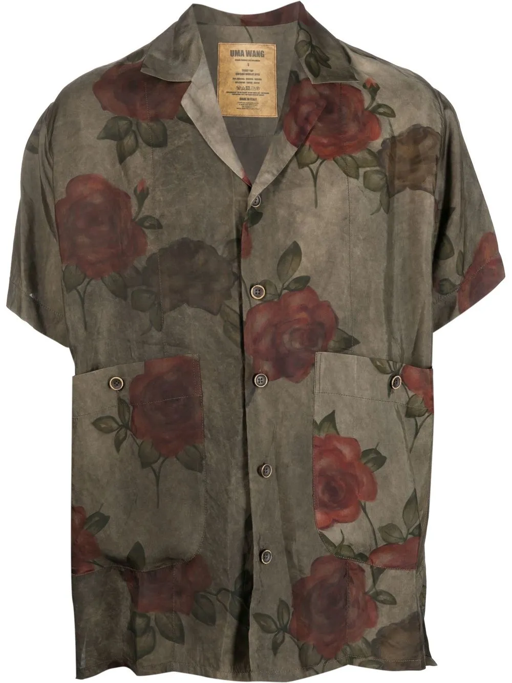 

Uma Wang floral-print short-sleeve shirt - Green