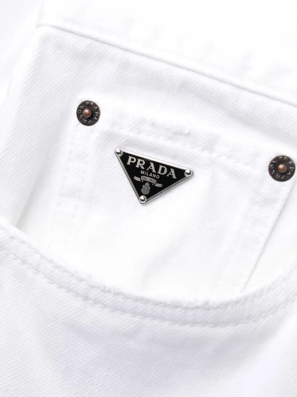 PRADA LOGO PLATE TROUSERS スラックス