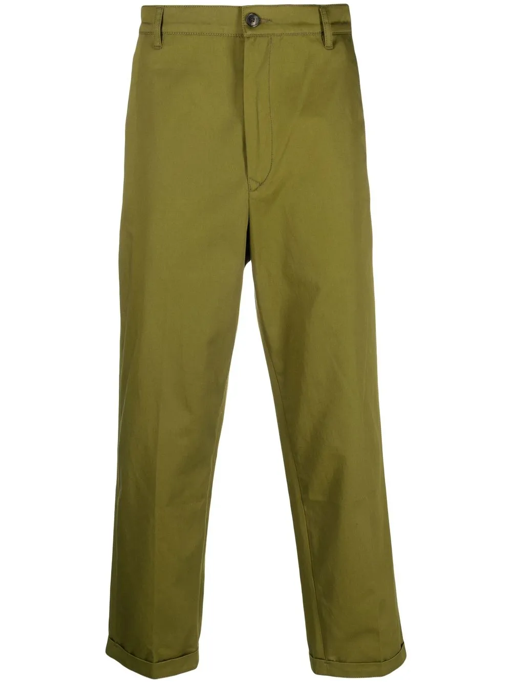 

Kenzo logo-patch cropped chinos - Green