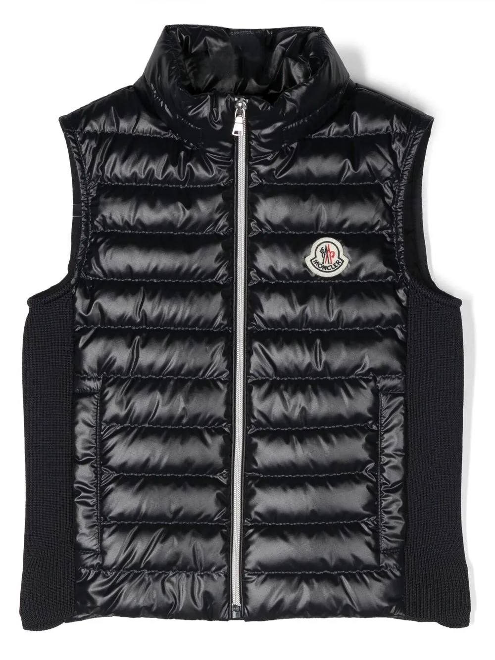 

Moncler Enfant logo-patch zip-up padded jacket - Blue