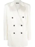 TOM FORD Fluid double-breasted satin blazer - Neutrals