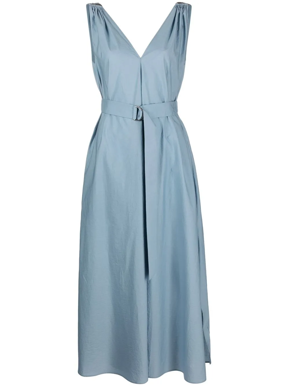 

Brunello Cucinelli belted poplin midi dress - Blue