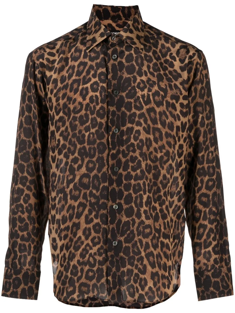 

TOM FORD leopard print silk shirt - Brown