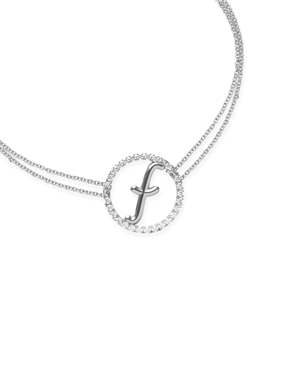 THE ALKEMISTRY 18kt white gold Love Letter F diamond bracelet - Zilver