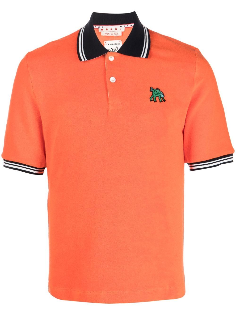 

Marni patch-detail jersey polo shirt - Orange