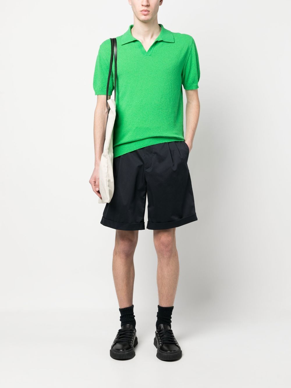 Shop Drumohr Jersey Short-sleeved Polo Shirt In Green