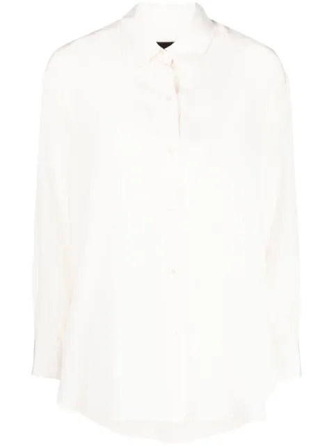 Nili Lotan sheer silk long-sleeved shirt