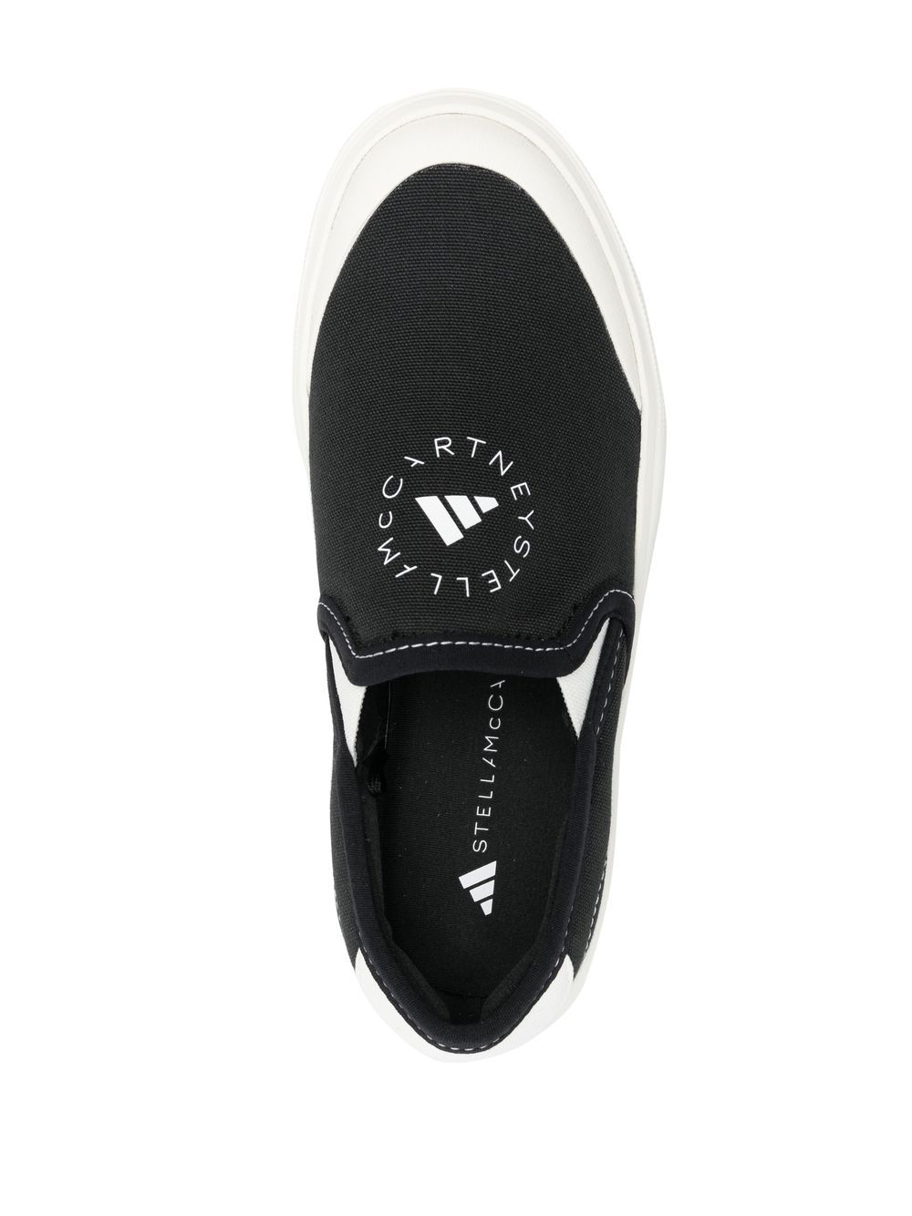 Shop Adidas By Stella Mccartney Logo-print Slip-on Sneakers In Black
