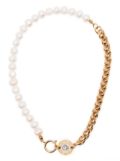 IN GOLD WE TRUST PARIS chain-link pearl necklace - White