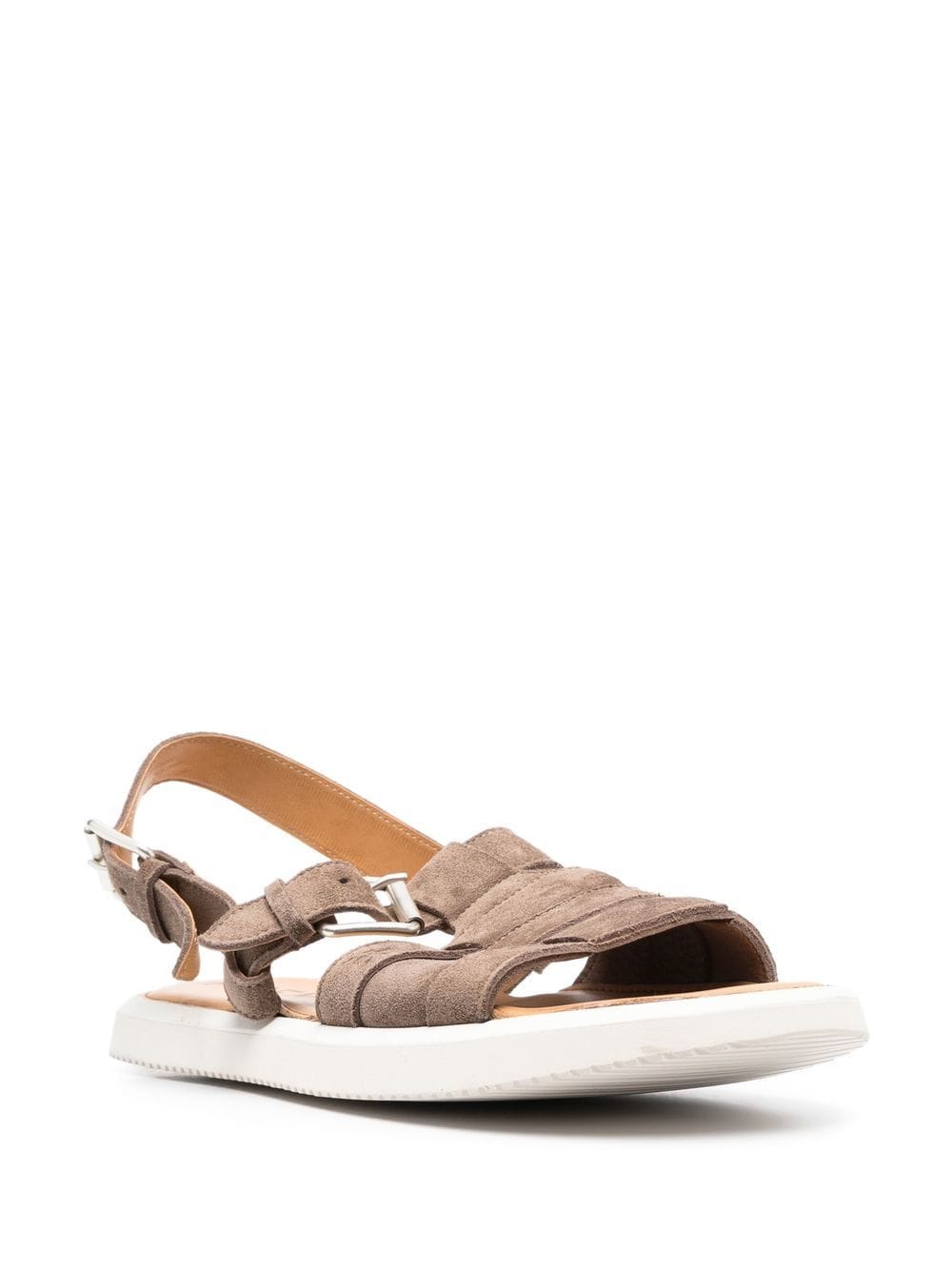 Shop Premiata Interwoven-straps Flat Sandals In Brown