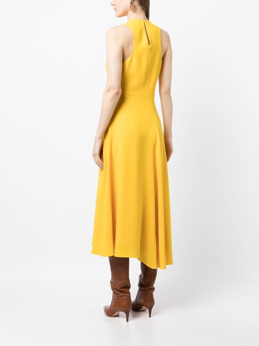 Shop Roksanda Sleeveless Asymmetric-hem Dress In Gelb