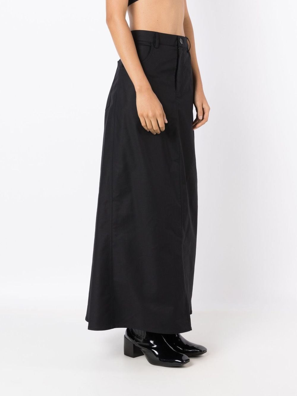 Shop Uma Raquel Davidowicz Evasé Cotton Skirt In Black