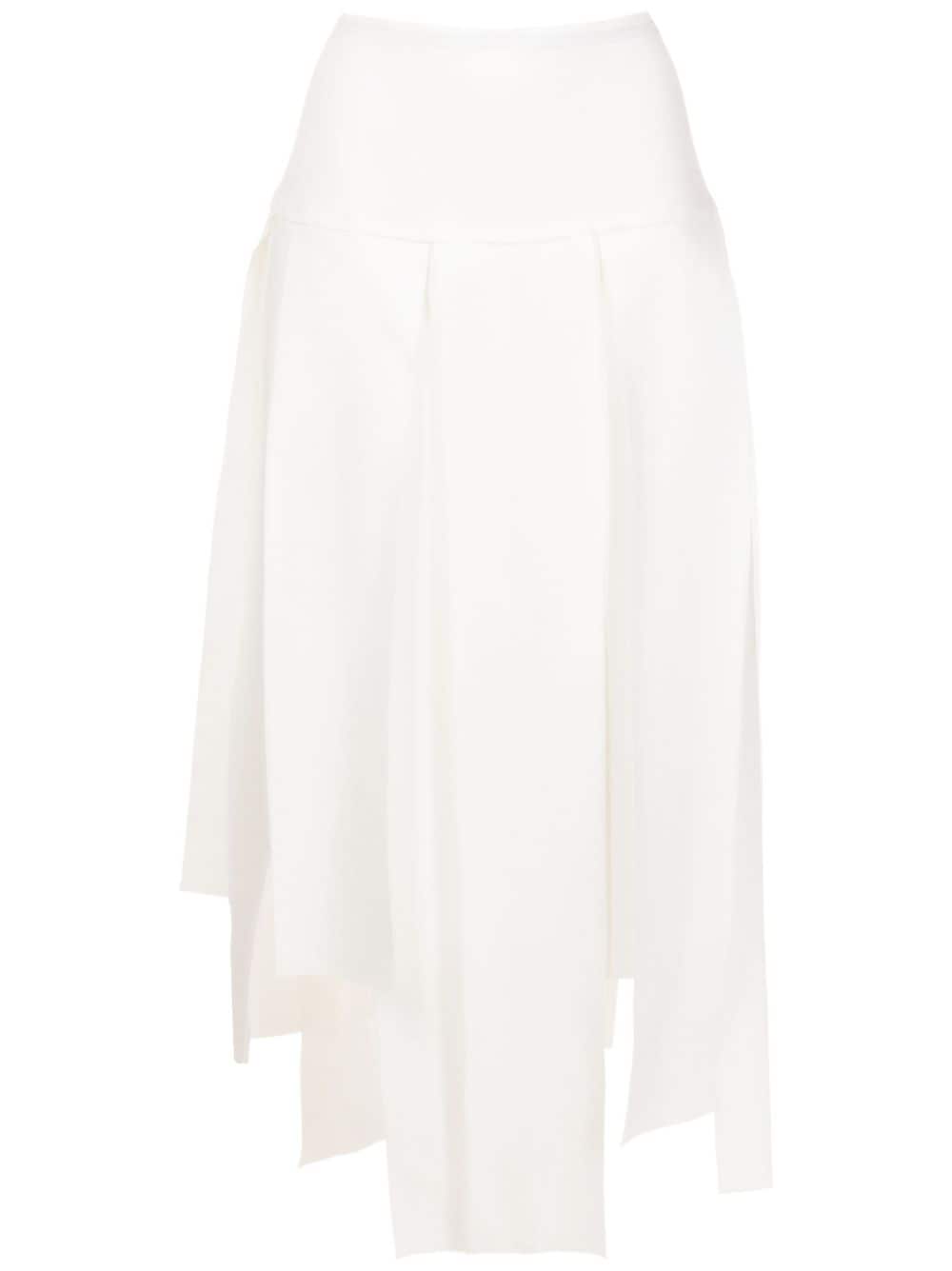 Uma Raquel Davidowicz Asymmetric Pleated Skirt In White