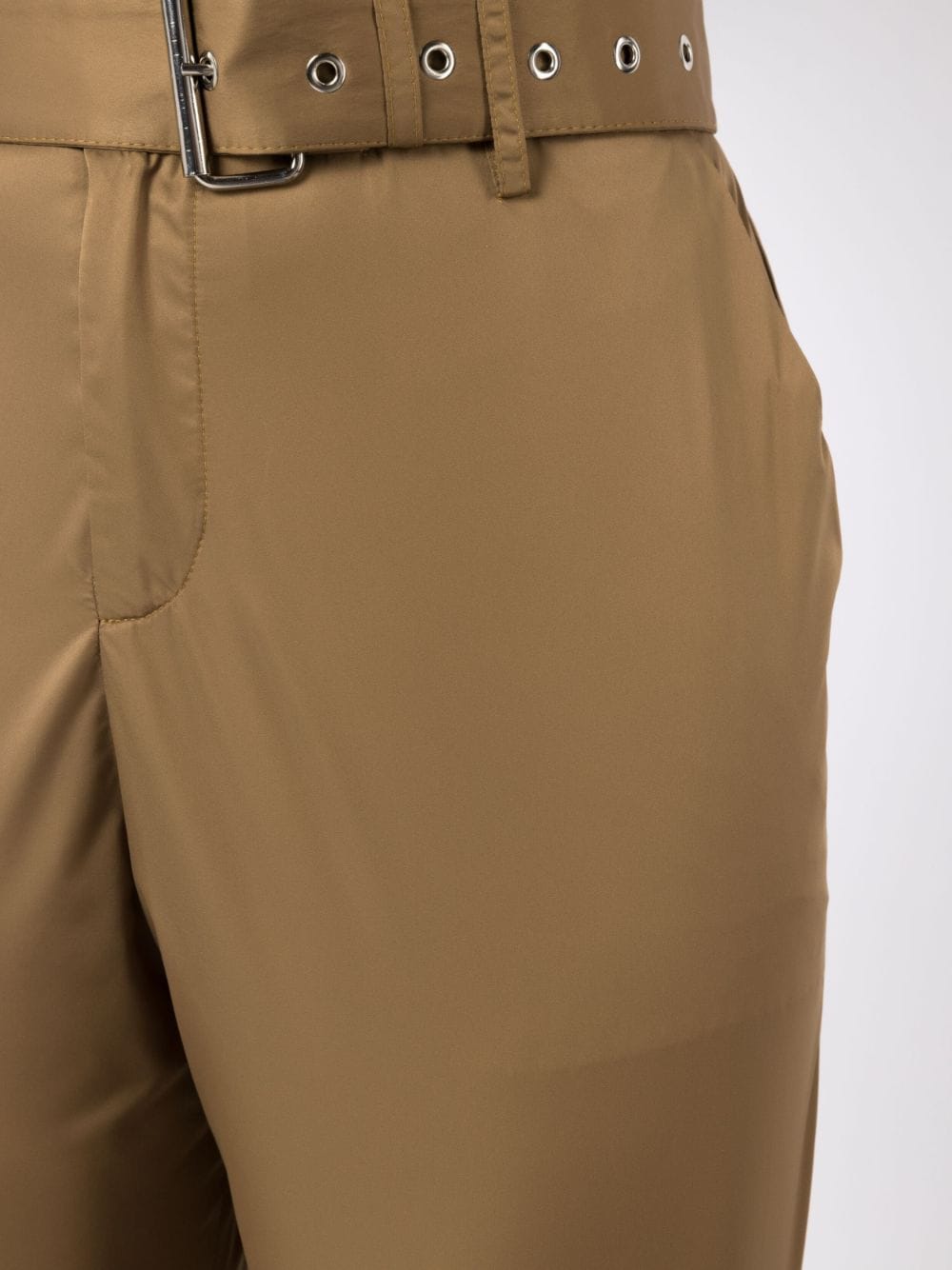 Shop Uma Raquel Davidowicz Belted-waist Straight-leg Trousers In Brown