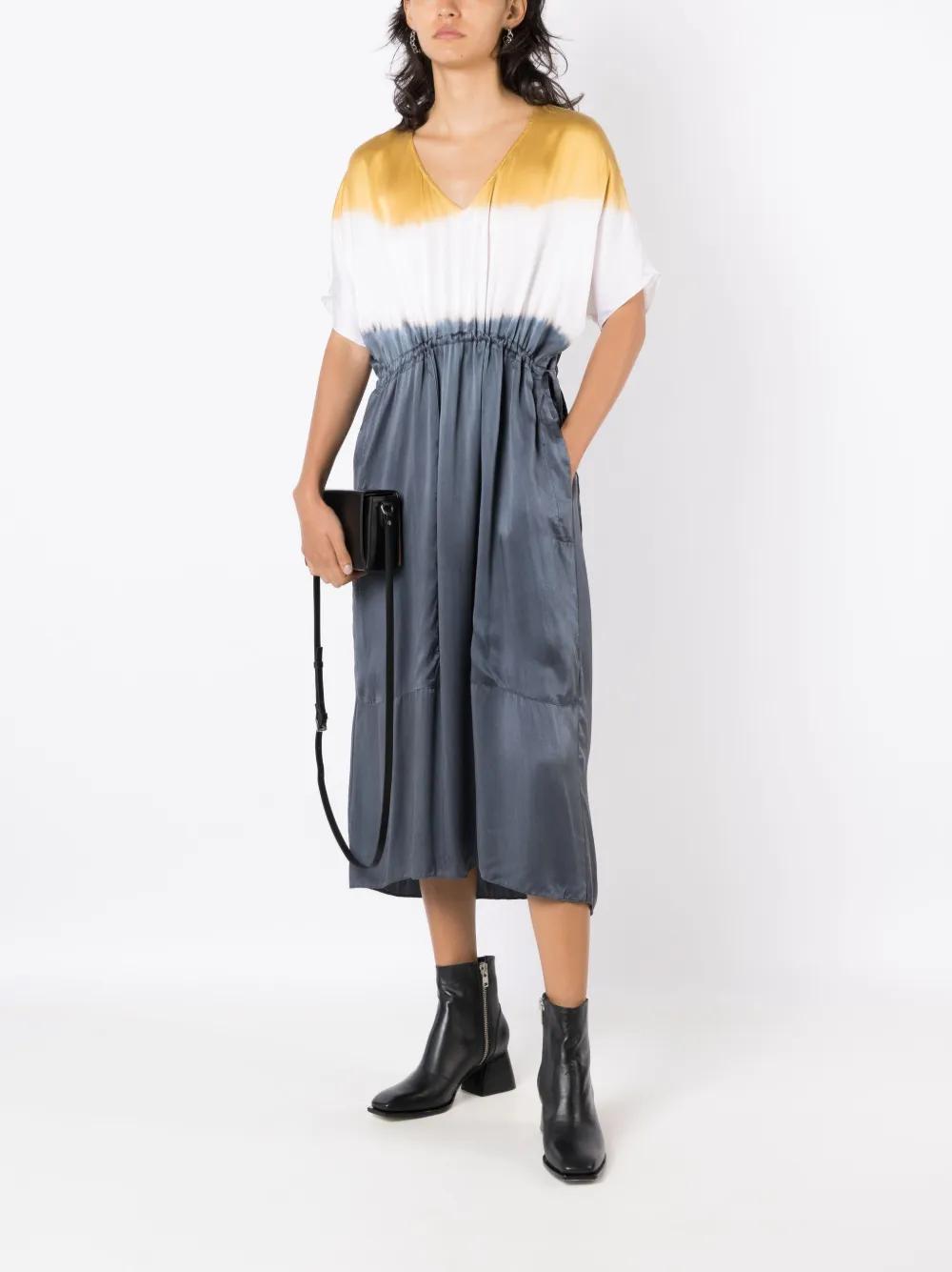 uma&verticalline;raqueldavidowicz Uma | Raquel Davidowicz Midi-jurk met tie-dye print - Geel