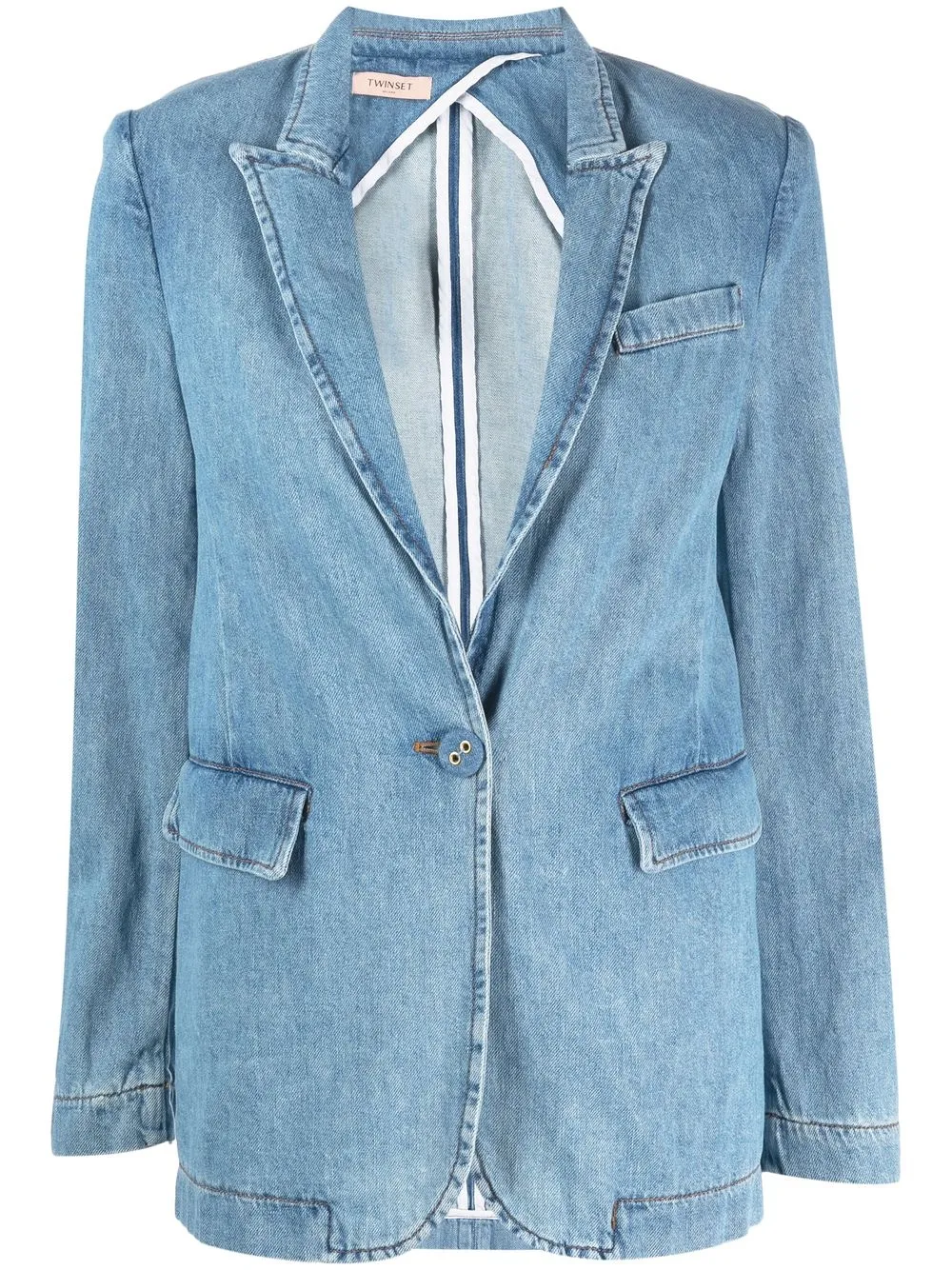 

TWINSET single-breasted denim blazer - Blue