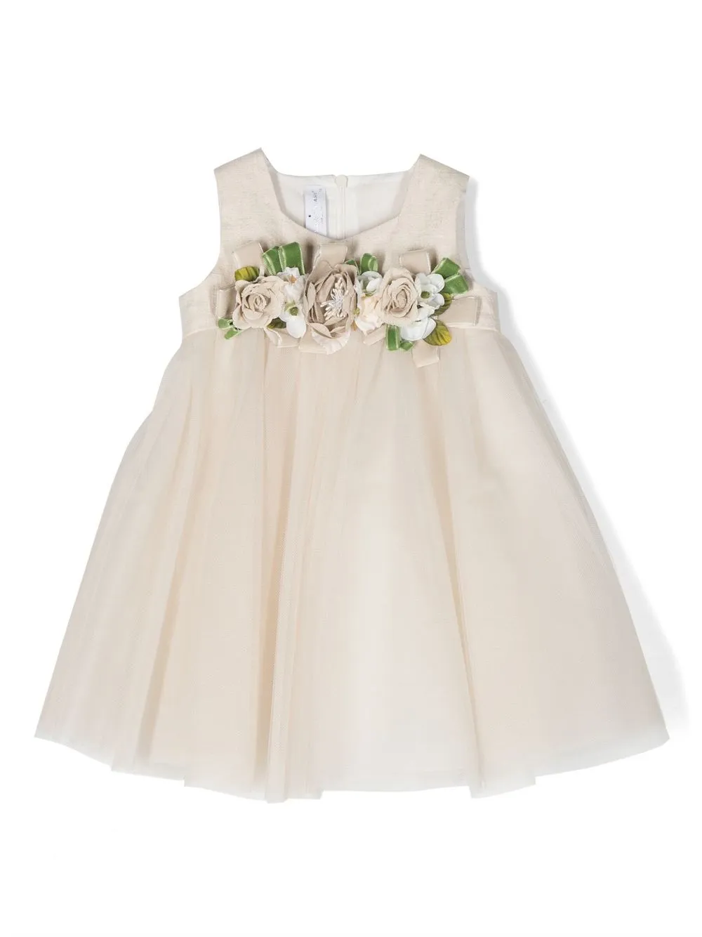 

Colorichiari flowers-pleated panelled lace dress - Neutrals