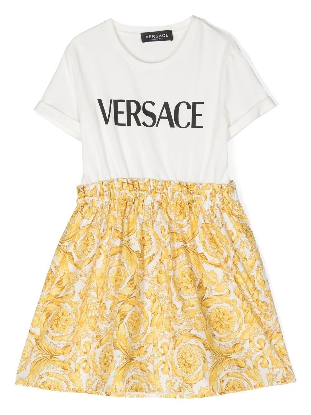 Versace Logo-print Layered T-shirt Dress In White