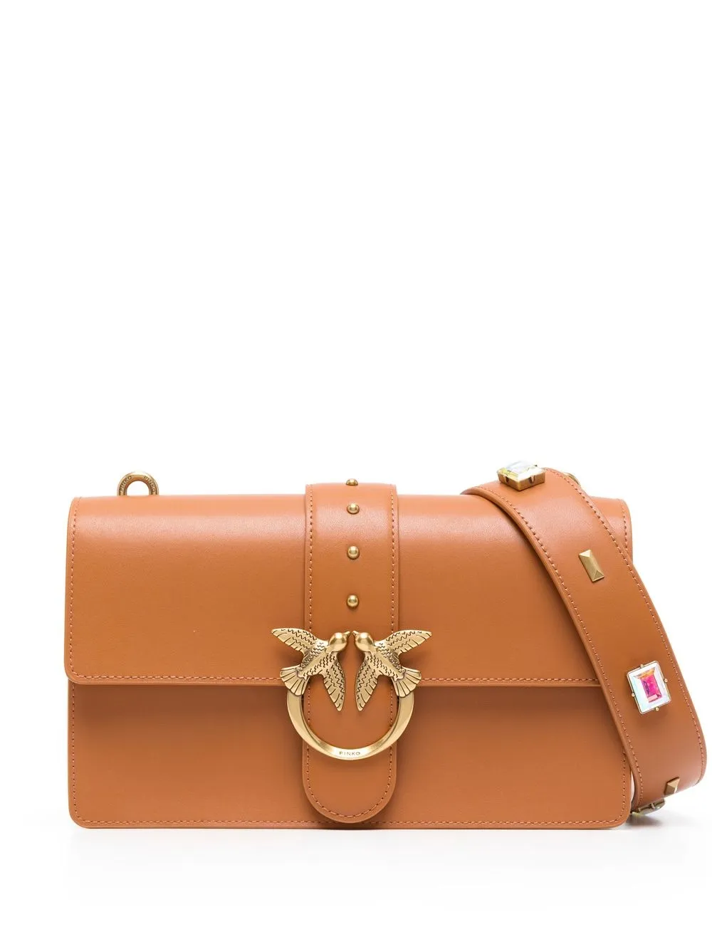 

PINKO Love leather crossbody bag - Brown