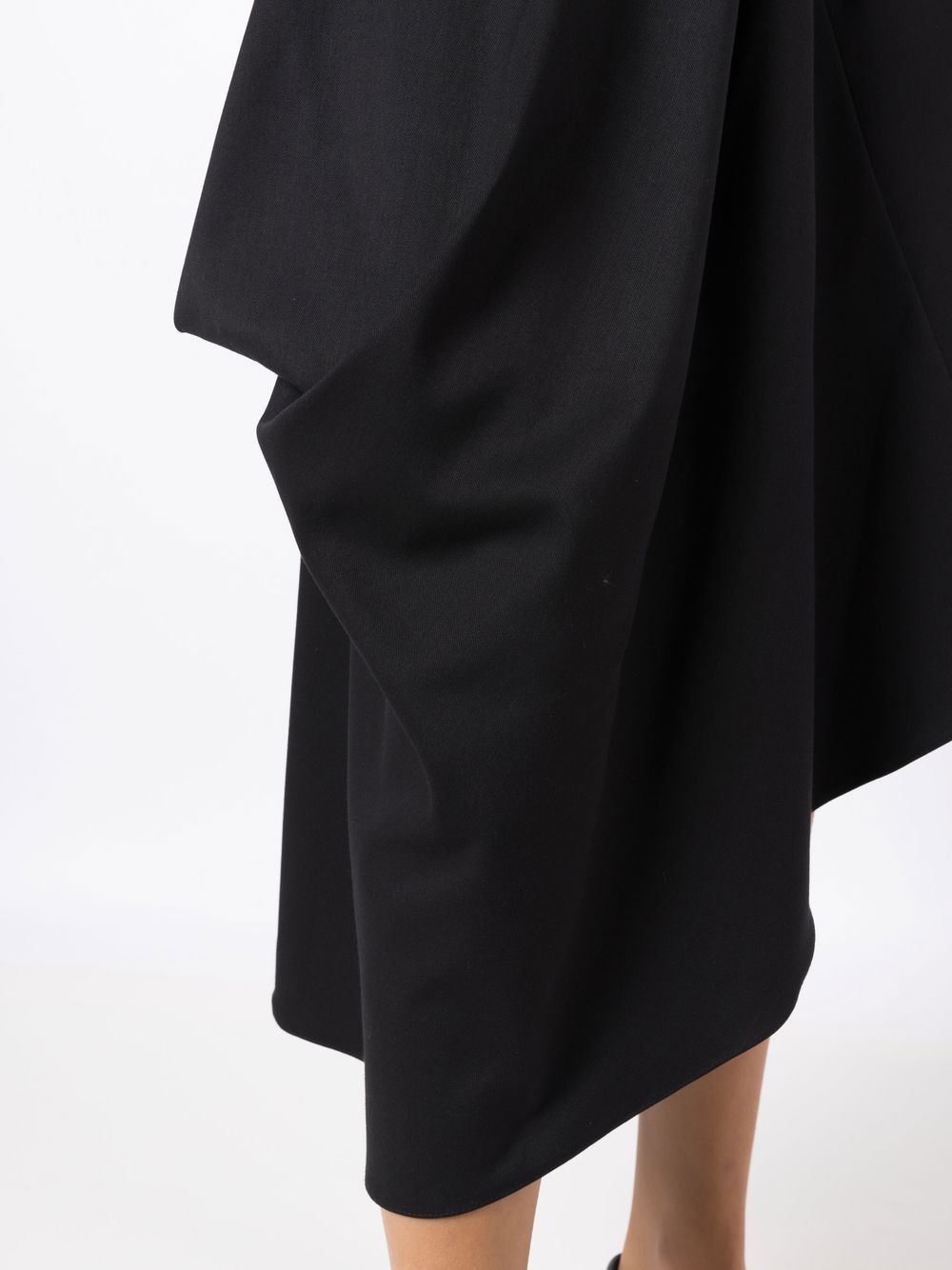 Shop Uma Raquel Davidowicz Asymmetric Draped Midi Skirt In Black