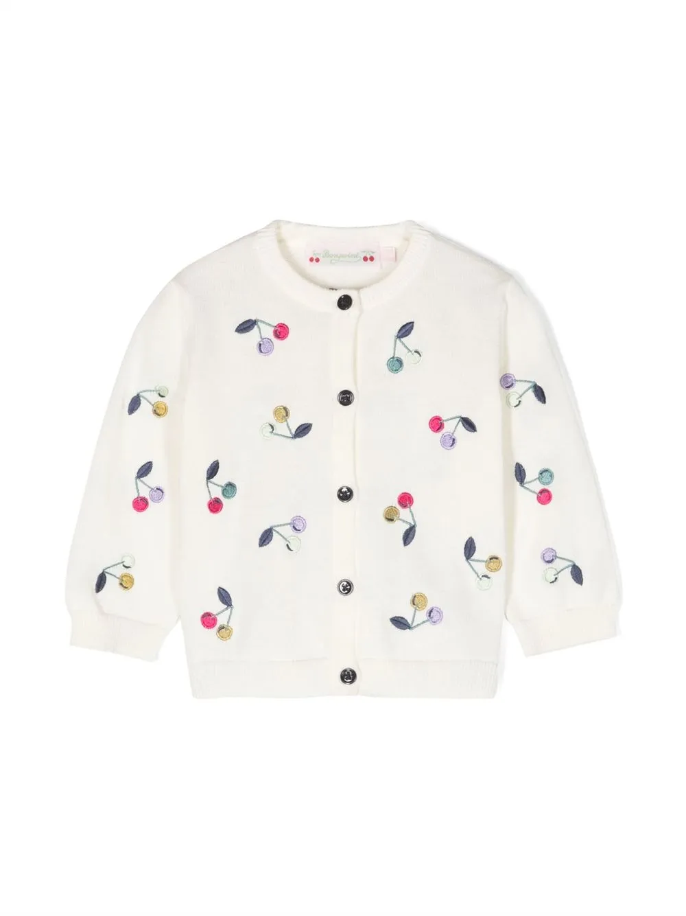 

Bonpoint Cherry-print knitted cardigan - Neutrals
