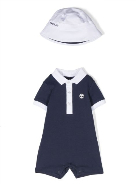 Timberland Kids - polo babygrow bucket hat set