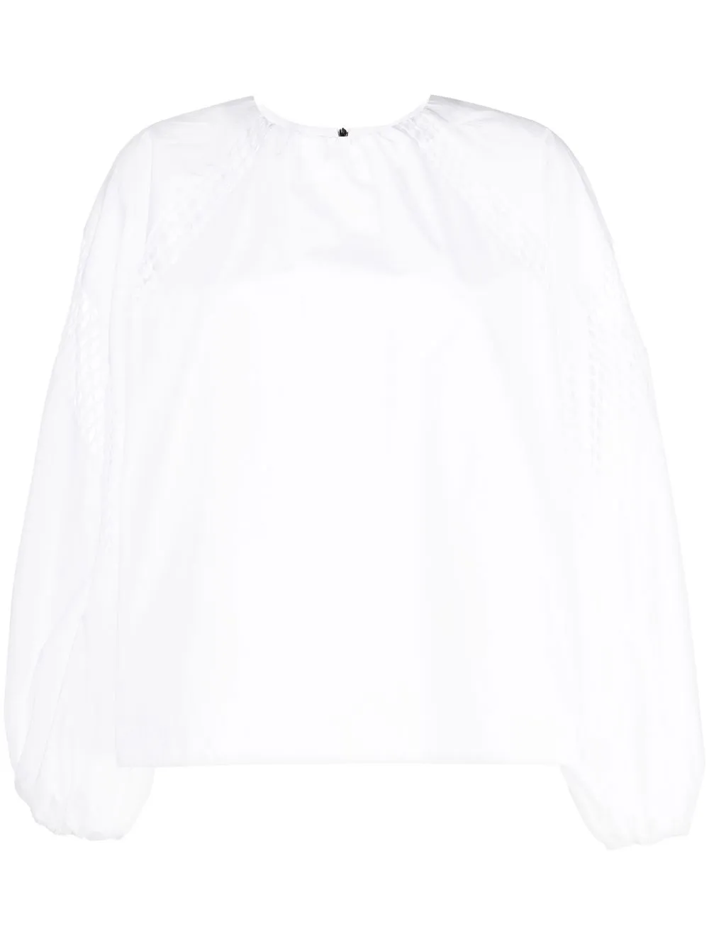 

MSGM lace-detail puff-sleeve blouse - White