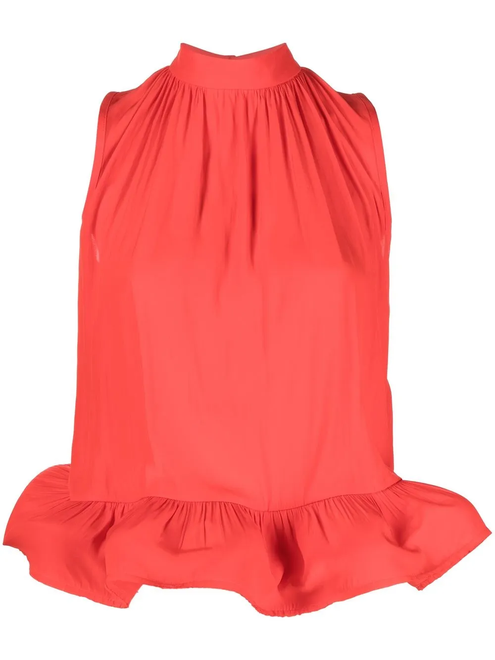 

Lanvin top sin mangas con volantes - Rojo