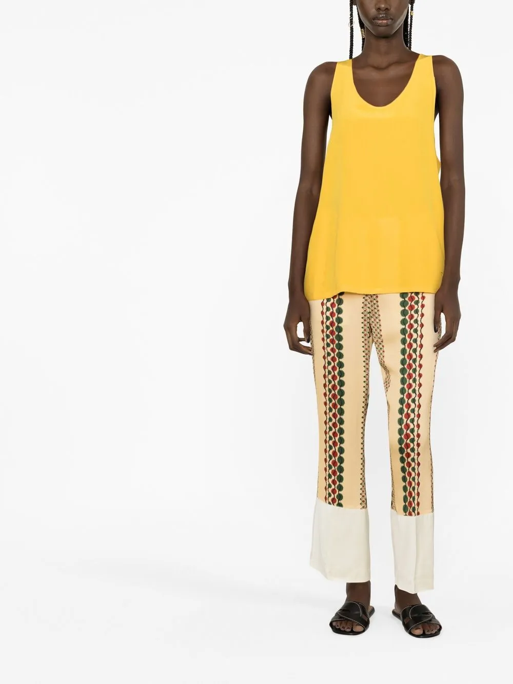 ETRO Top met diepe ronde hals - Geel