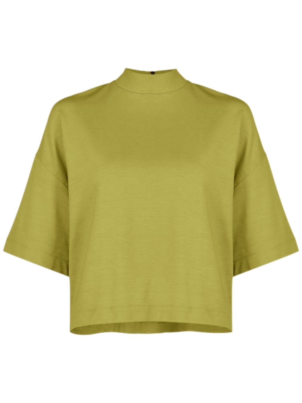 mock-neck zipped T-Shirt