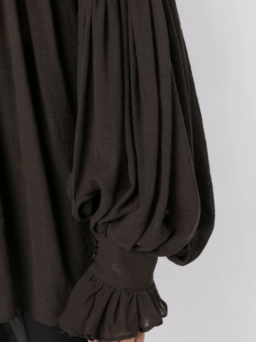 Khaite Pleated-effect Blouse In Braun