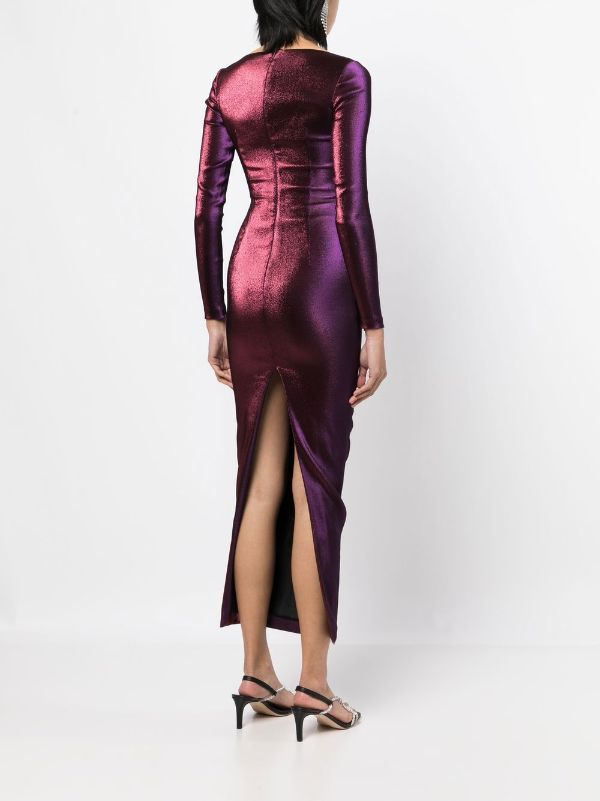 AREA Satin long-sleeved Maxi Dress - Farfetch