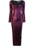 AREA satin long-sleeved maxi dress - Purple