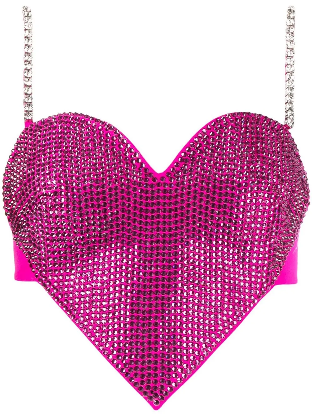 Shop Area Crystal Heart Crop Top In Pink