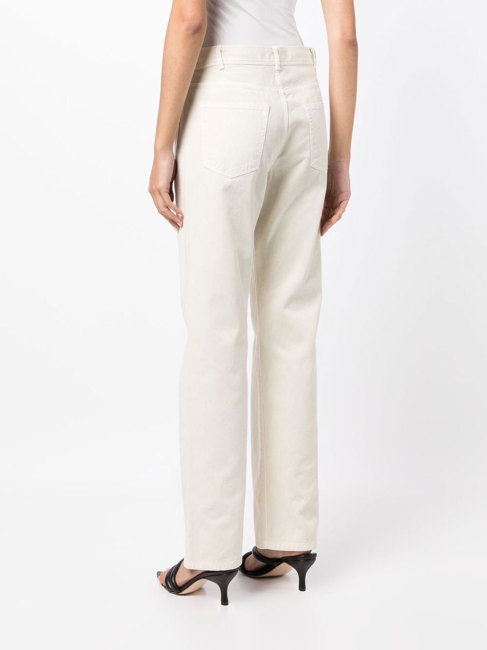 Shop Nili Lotan Straight-leg Trousers In White