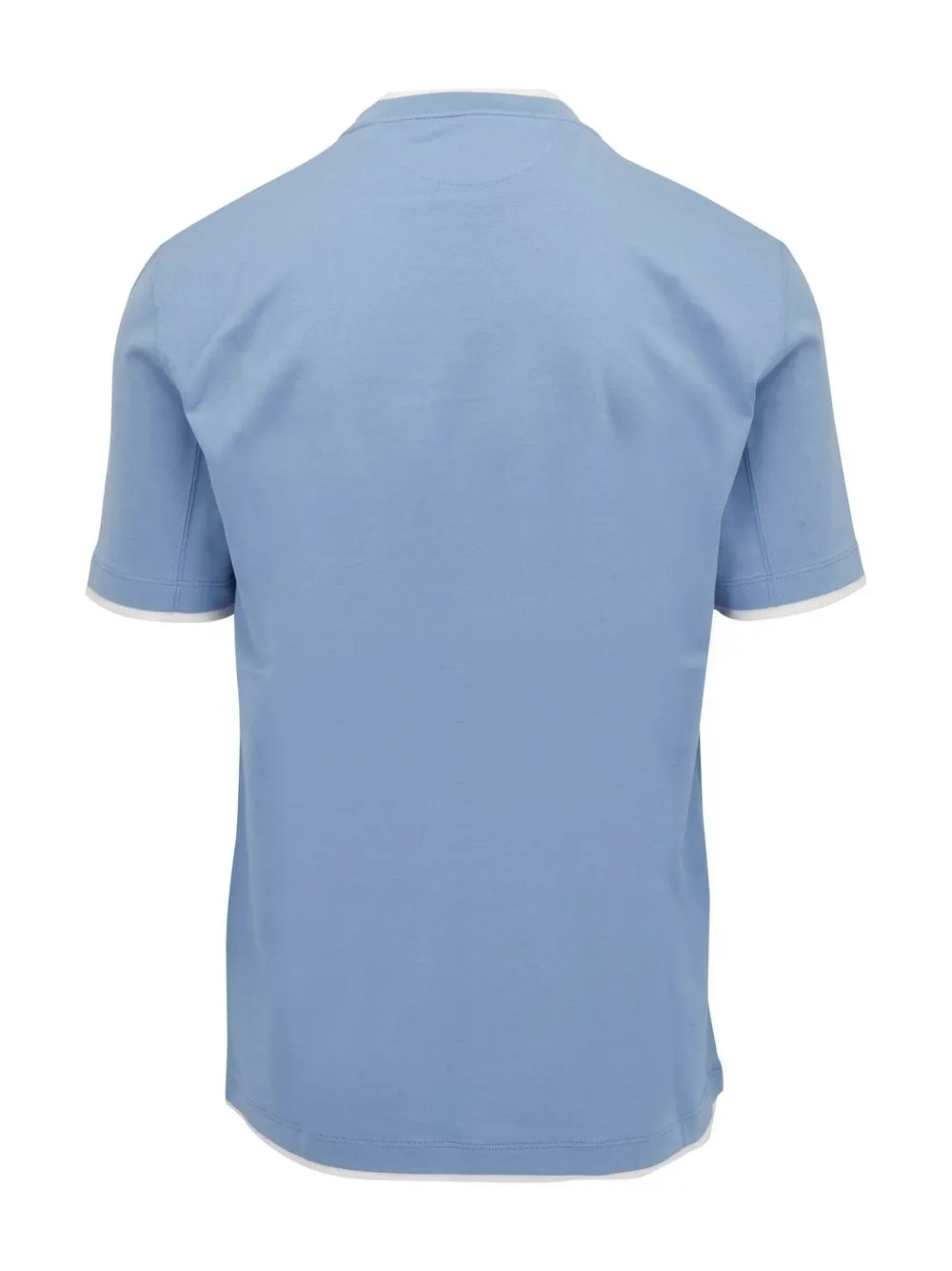Brunello Cucinelli T-shirt met gelaagde afwerking - Blauw