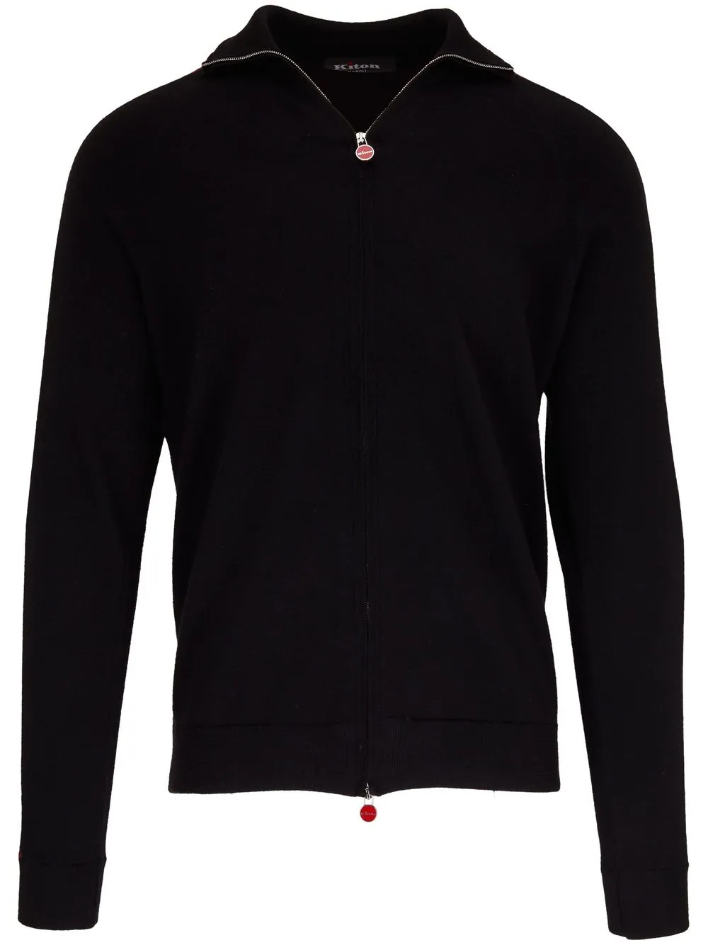 Kiton stripe-detail zip-up jacket - Black